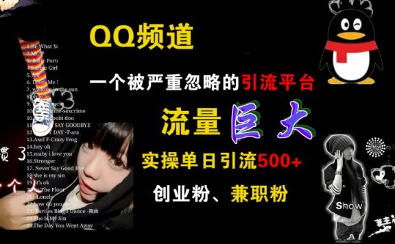 QQ频道,一个被严重忽略的引流平台,流量巨大,实操单日引流500+创业粉、兼职粉